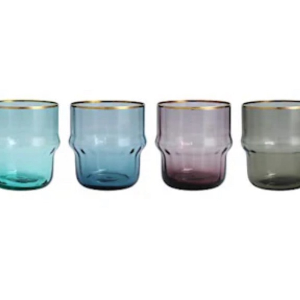 SCOTT BROTHERS gold-rim, vintage-style, stackable glasses